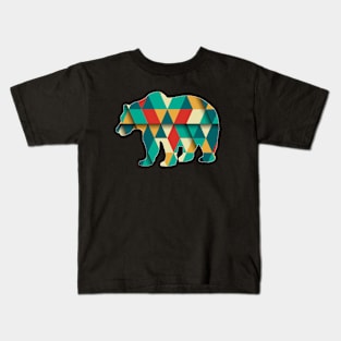 Geometric Bear Design Kids T-Shirt